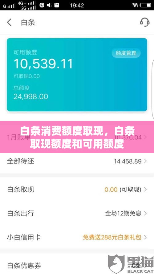 白条消费额度取现,白条取现额度和可用额度
